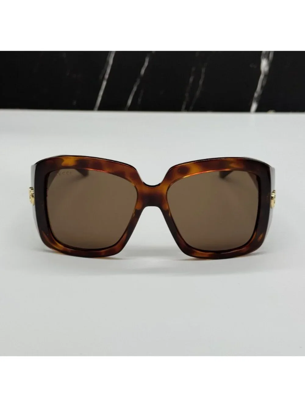 New Gucci GG1402S 002 Havana Brown Oversized Women Sunglasses display picture 3